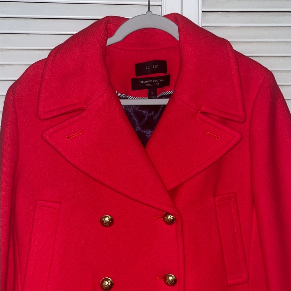 J.Crew Stadium Cloth Majesty Wool Peacoat - Picture 3 of 10